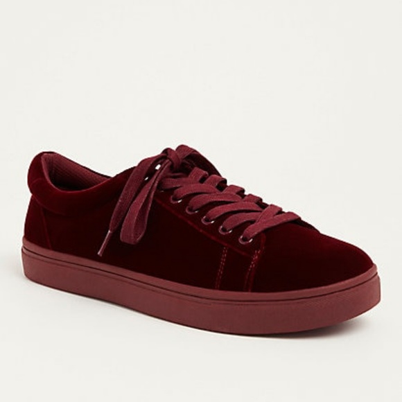 torrid Shoes - Torrid Burgandy Velvet Sneakers